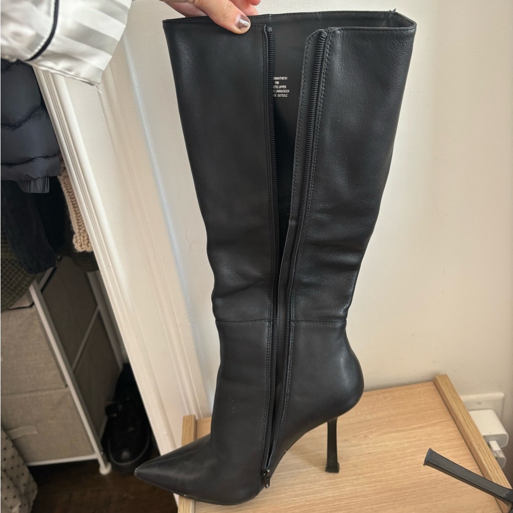 Steve Madden KATHLEEN BLACK LEATHER boots